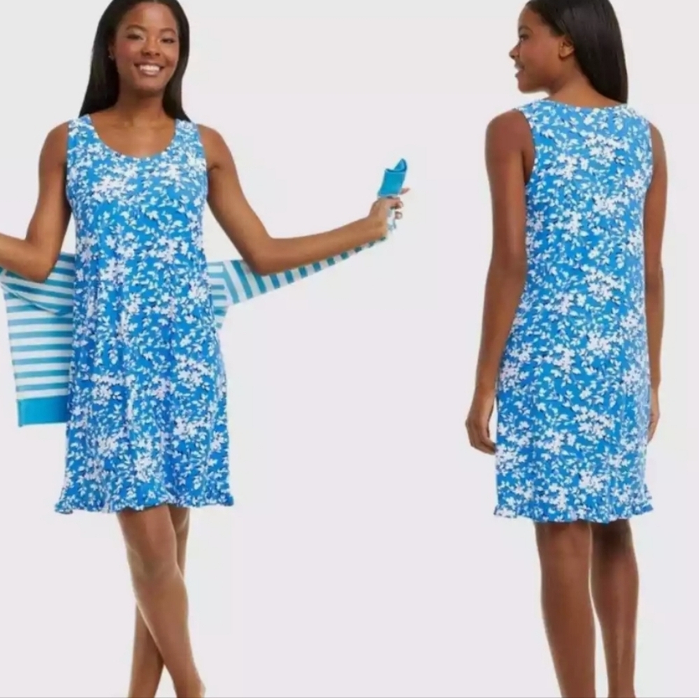 Draper James Blue Floral Nightie Dress (L/XL)